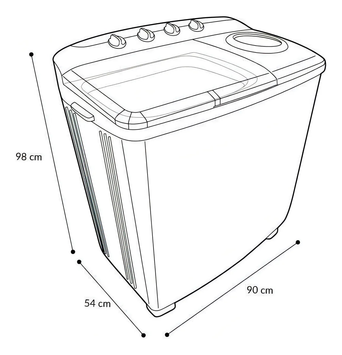 Lavadora Mirage Semiautomática Doble Tina | Lms016m 16 Kg Blanco