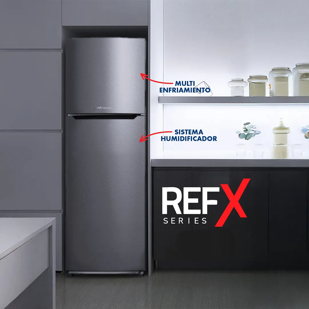 Refrigerador De 12 Ft3 Mirage Acero Inoxidable Doble Puerta Gris