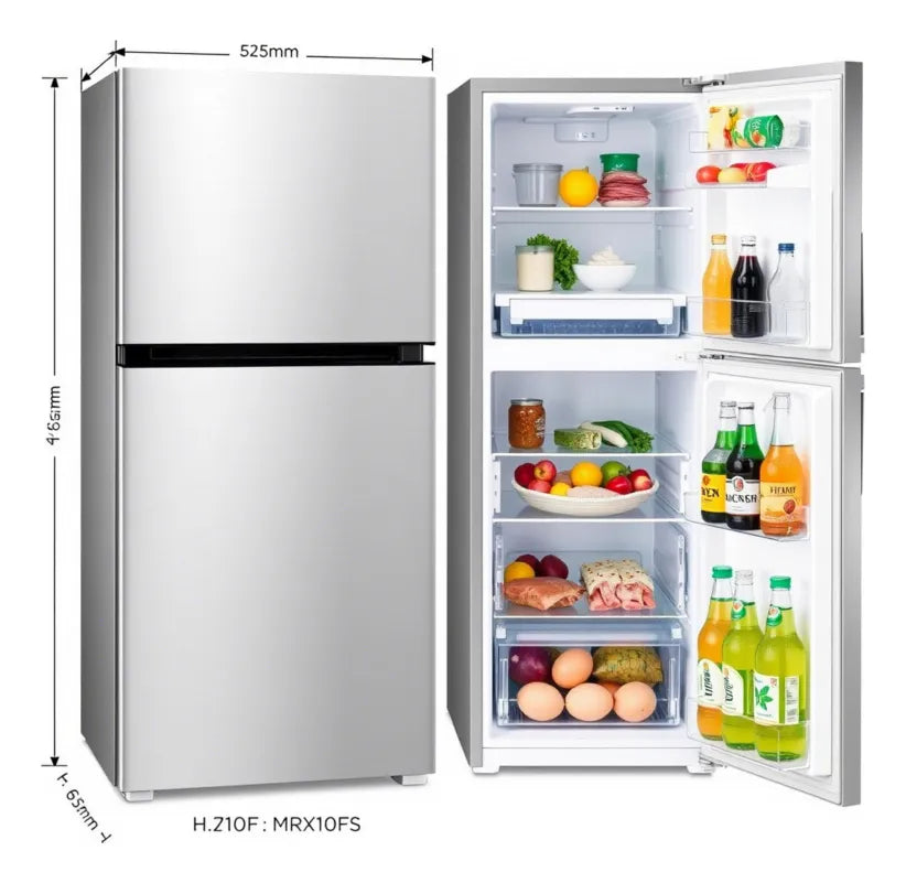 Refrigerador De 10 Ft3 Mirage Acero Inoxidable Doble Puerta Gris