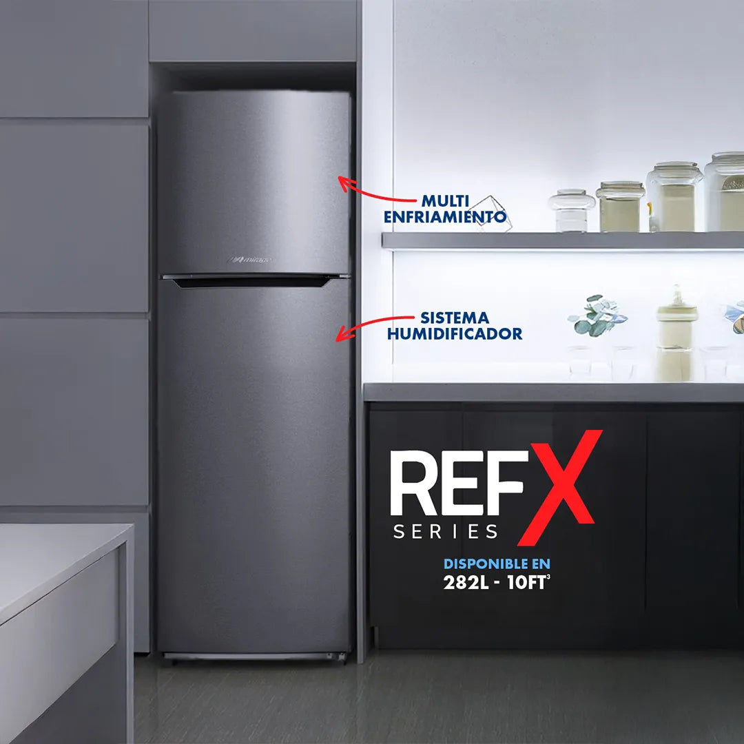 Refrigerador De 10 Ft3 Mirage Acero Inoxidable Doble Puerta Gris