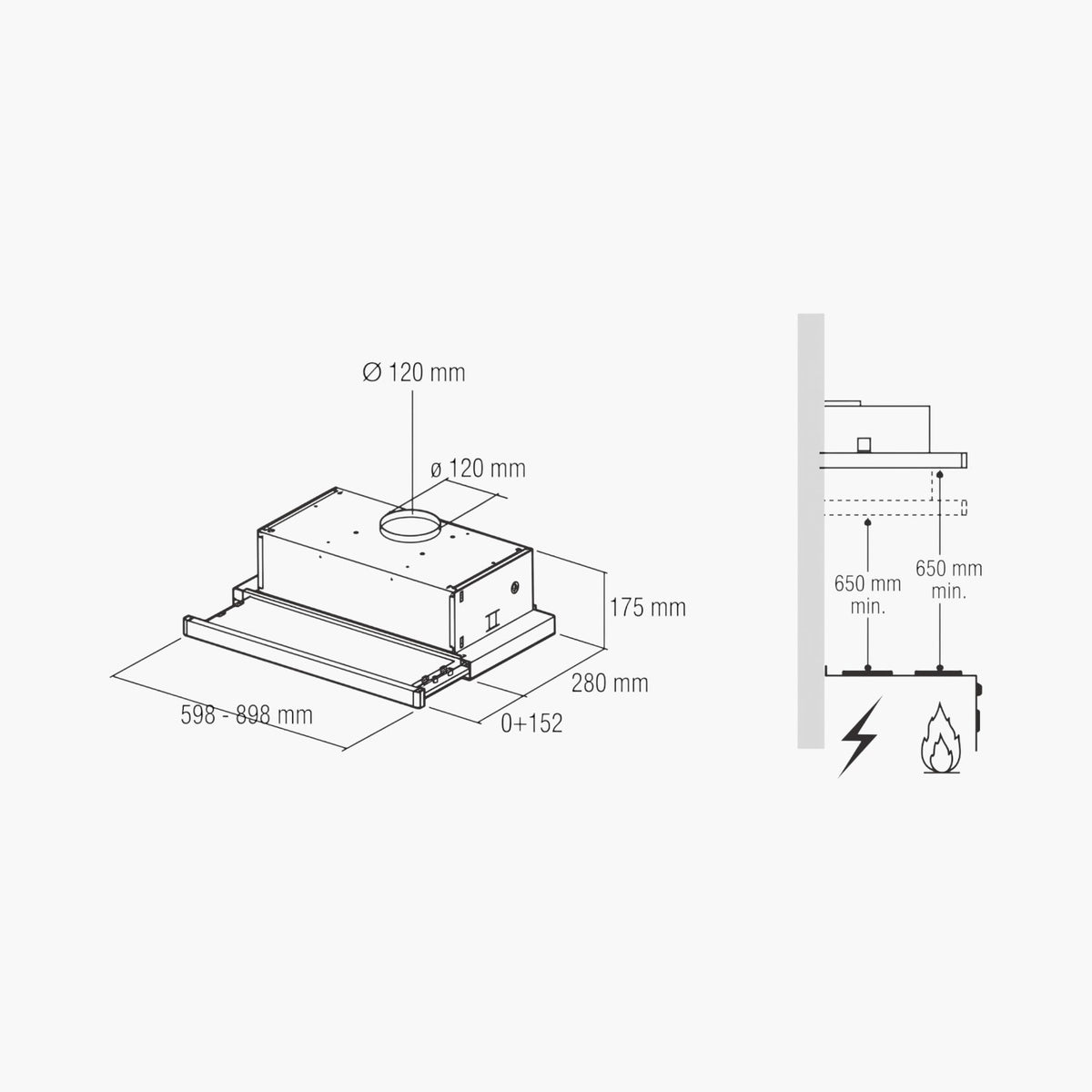 Campana Extractora De Cocina Io Mabe IOT8002I1 De Pared 80cm Purificadora Recirculante Acero Inoxidable Electrica Filtros