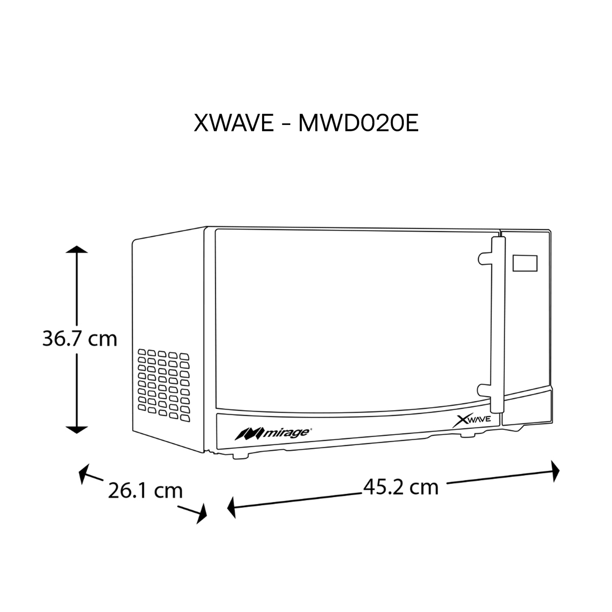 Microondas Mirage Mwd020e Plata 0.7 Ft³
