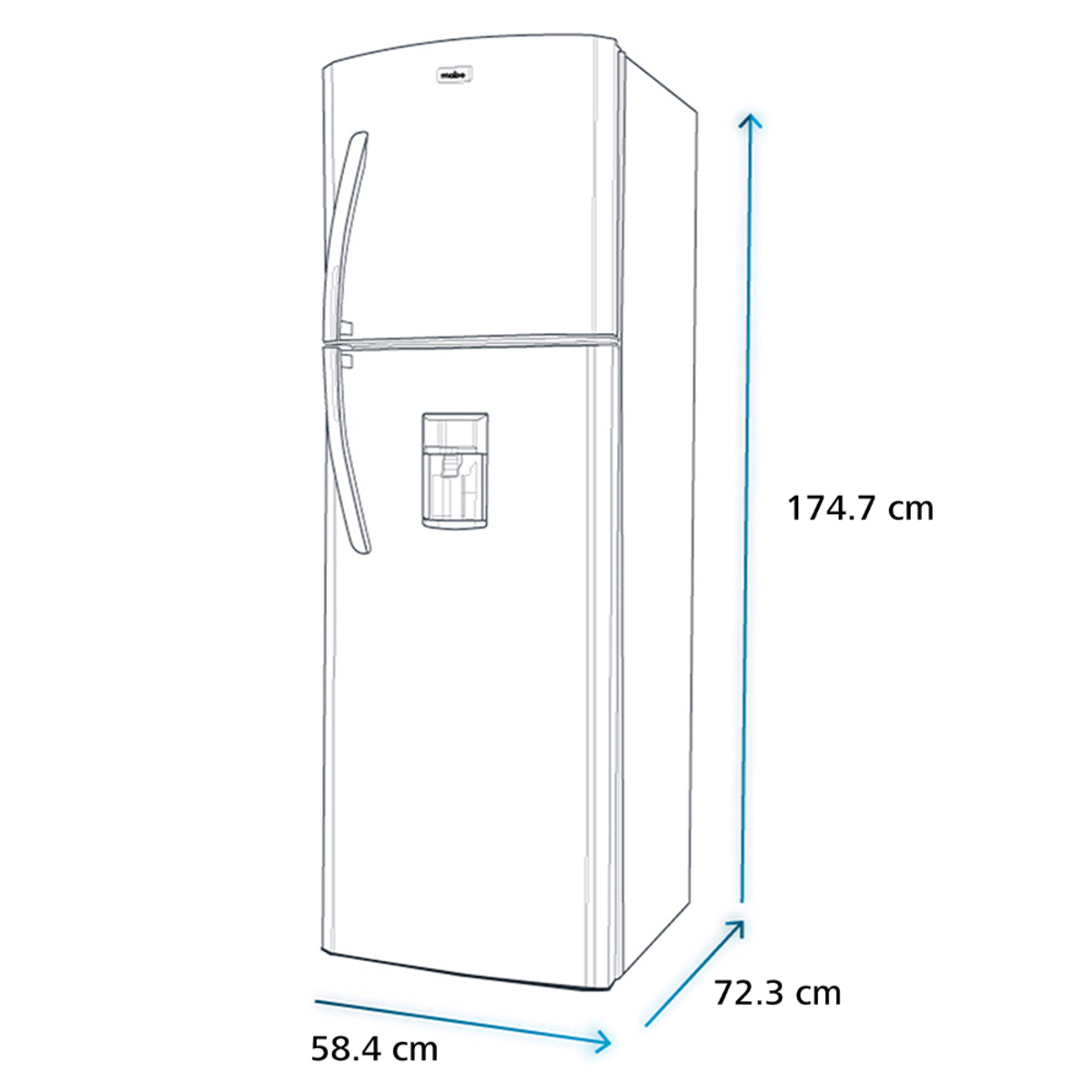 Refrigerador Automático 11 Pies 300 L Dark Silver Mabe - RMA300FJMRQ0