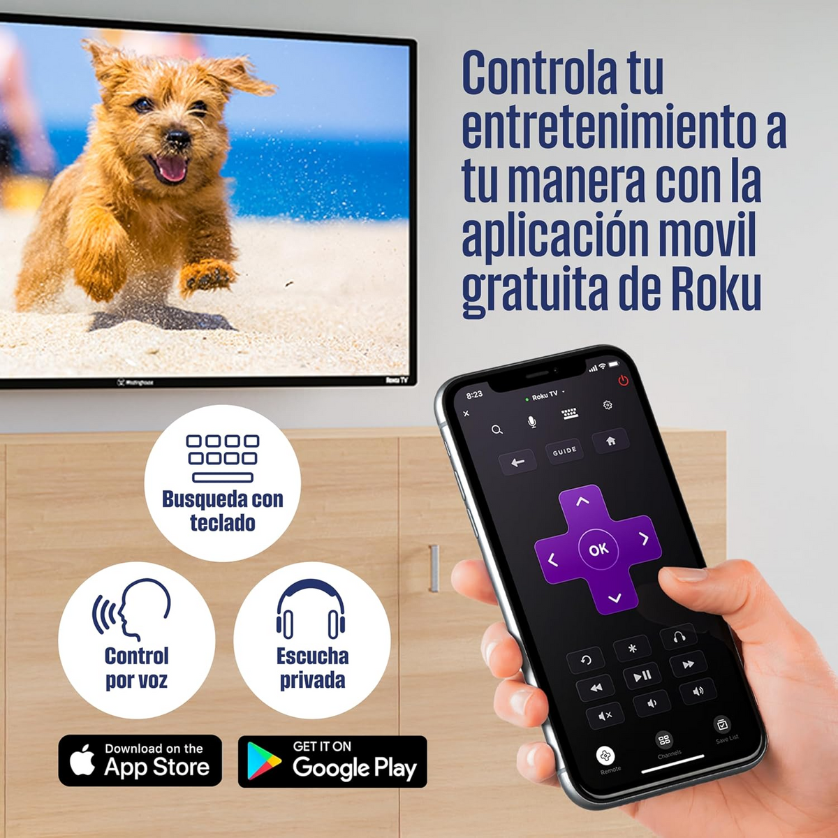 Westinghouse Smart TV Roku de 43" Pulgadas, Full HD de 1080p con Wi-Fi, Bluetooth, Aplicación Móvil, AirPlay, Alexa y Google - WR43FE2520