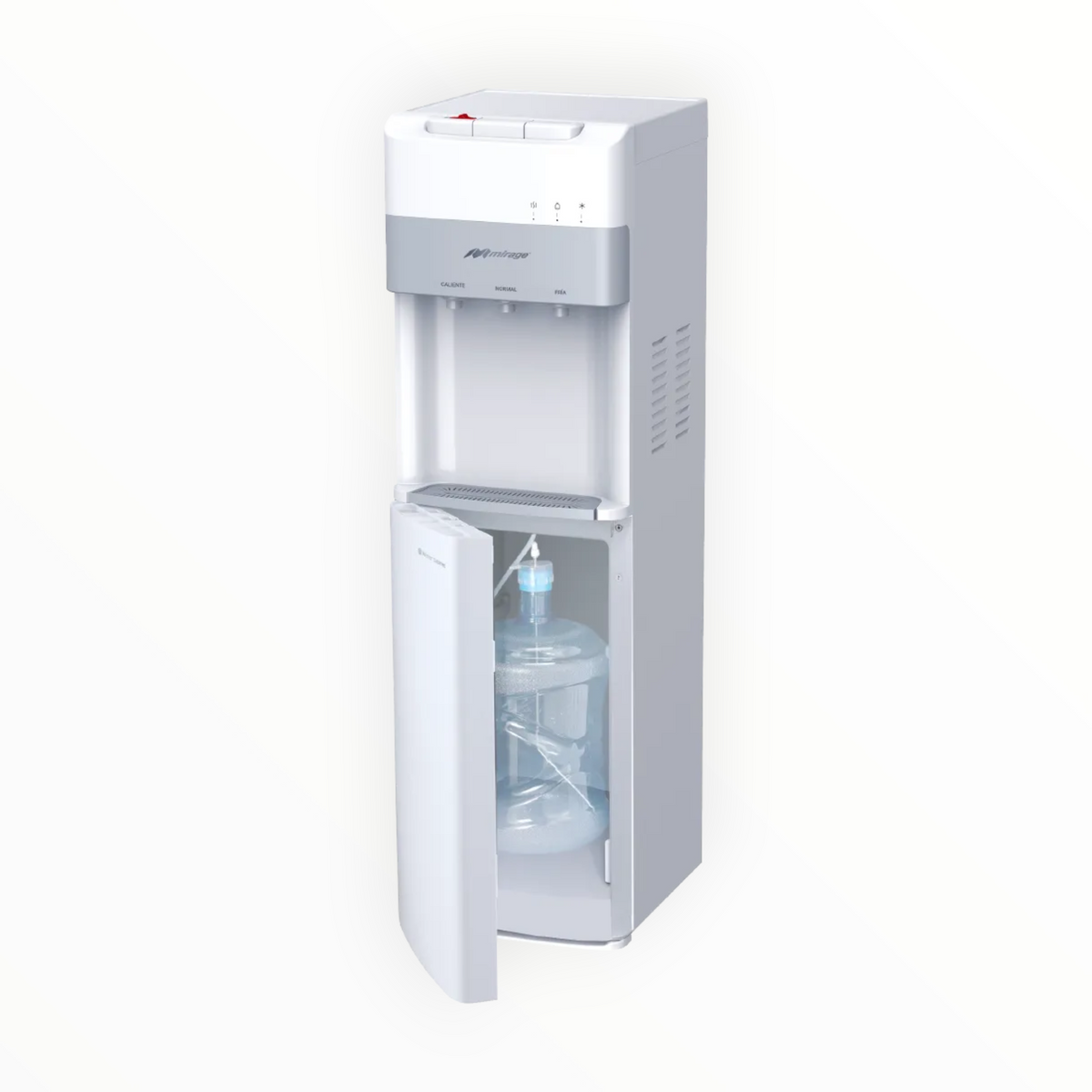 Dispensador De Agua Mirage Disx 30 | Garrafón Oculto 20l | Despachador De 3 Llaves Fria, Caliente Y Templada | Color Blanco Nieve | Mdd30hd - Blanco