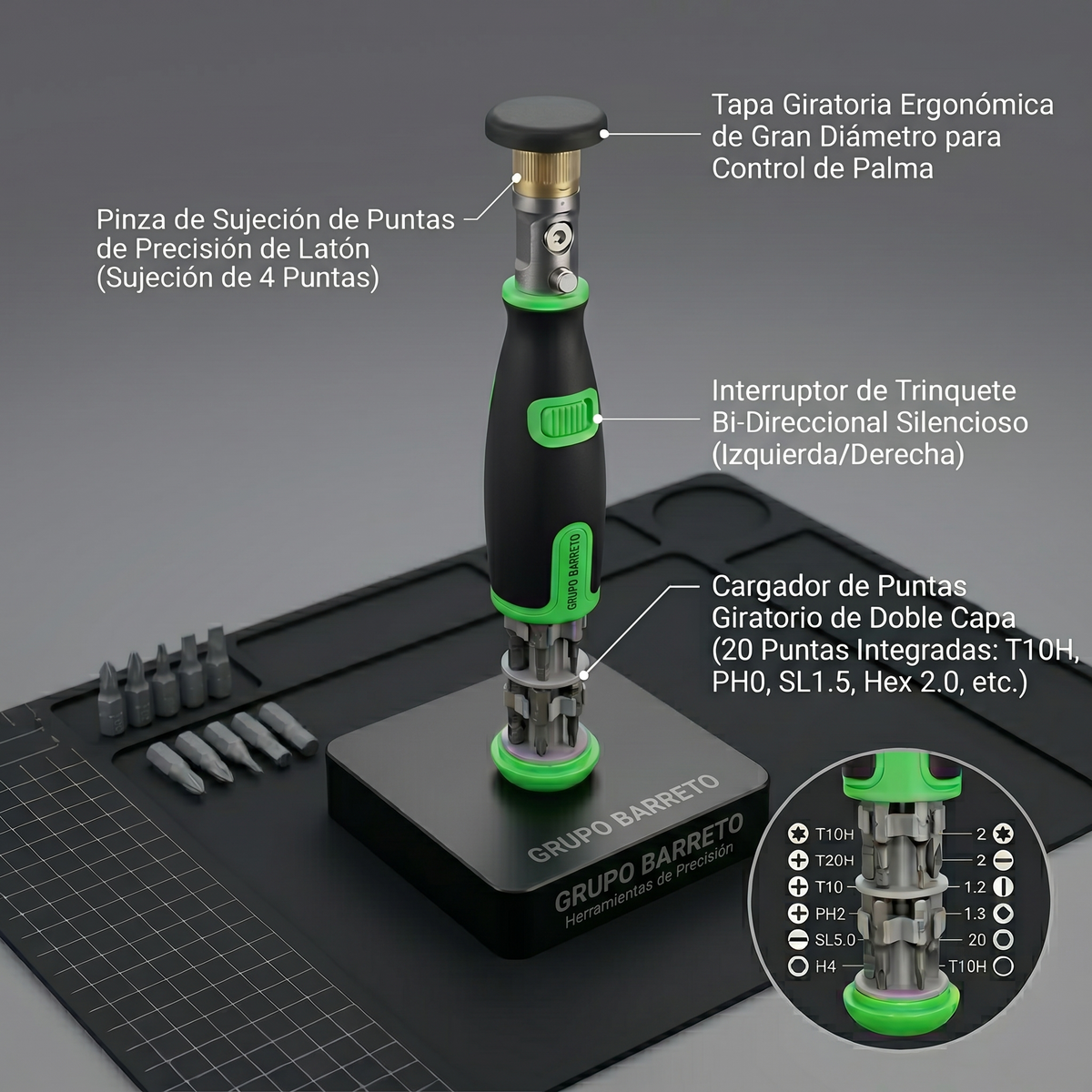 Destornillador Con Matraca Bi-direccional 10 Puntas