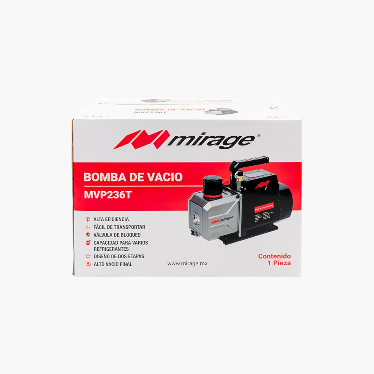 Bomba De Vacío 3.6 Cfm Mirage Dos Etapas Potencia 1/2 Hp Mvp